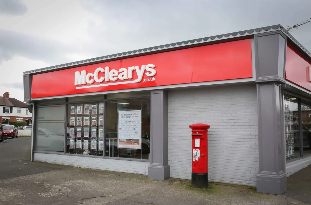 McClearys estate agency premises signage