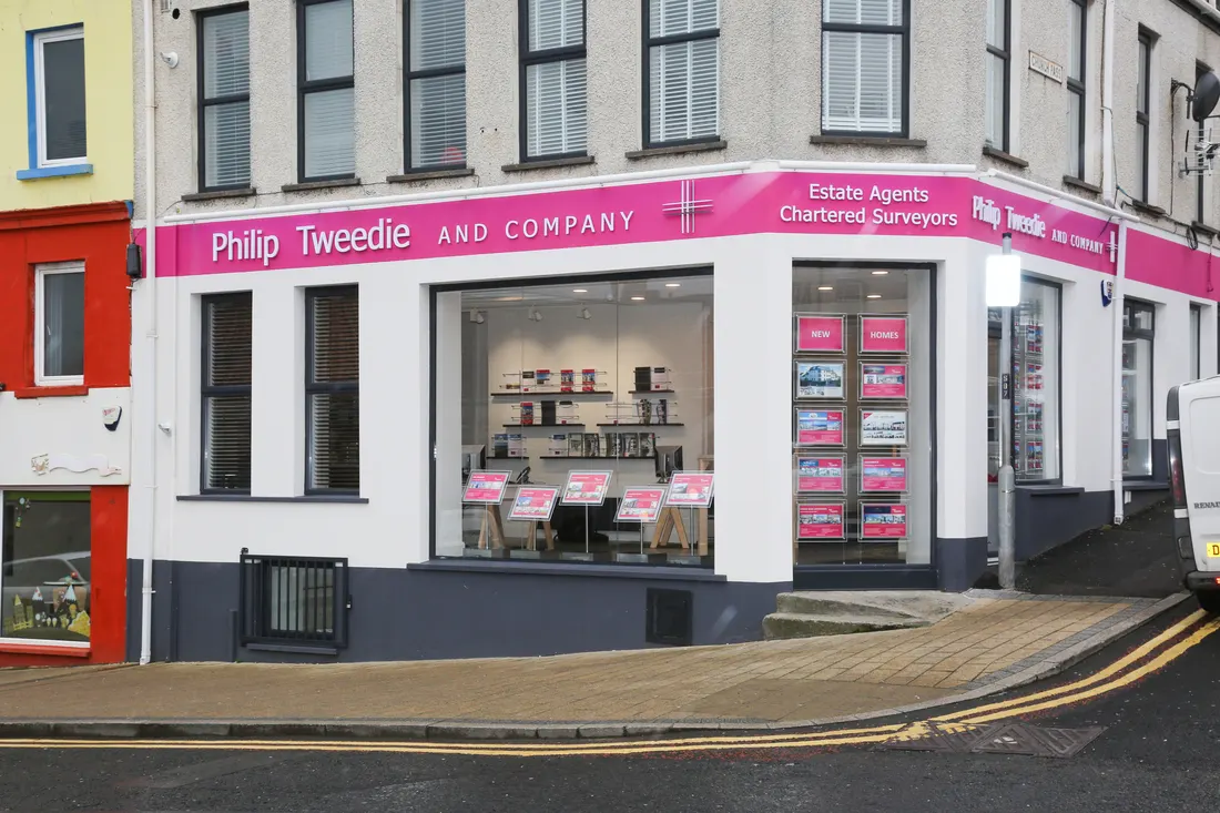 Philip Tweedie estate agency signage in Portstewart