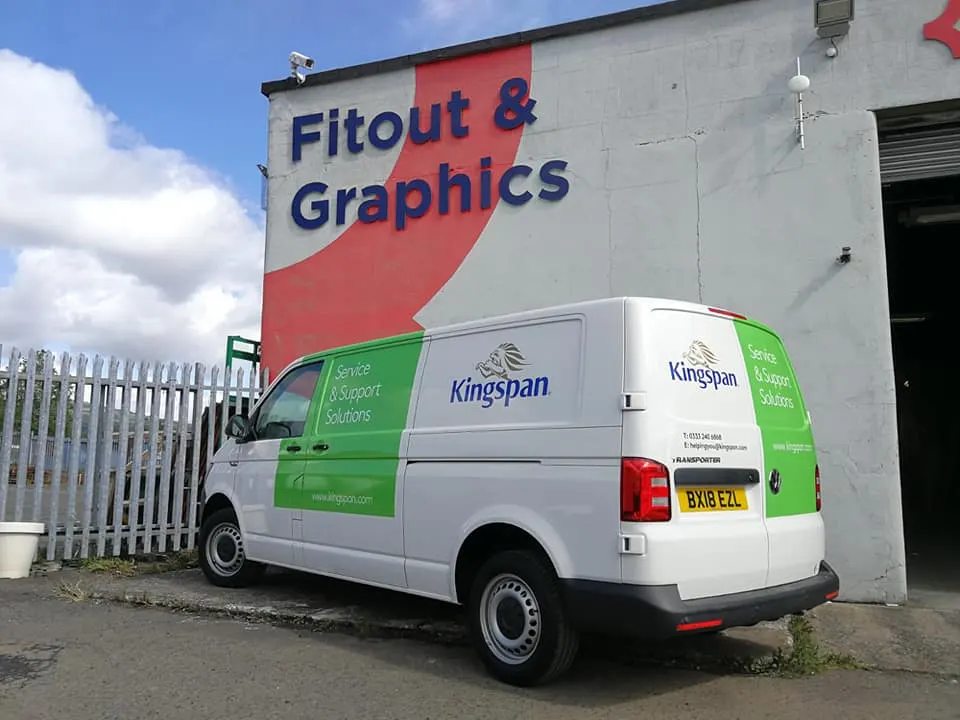 Van wrapped in full colour vehicle graphics by Barrett Group in Belfast