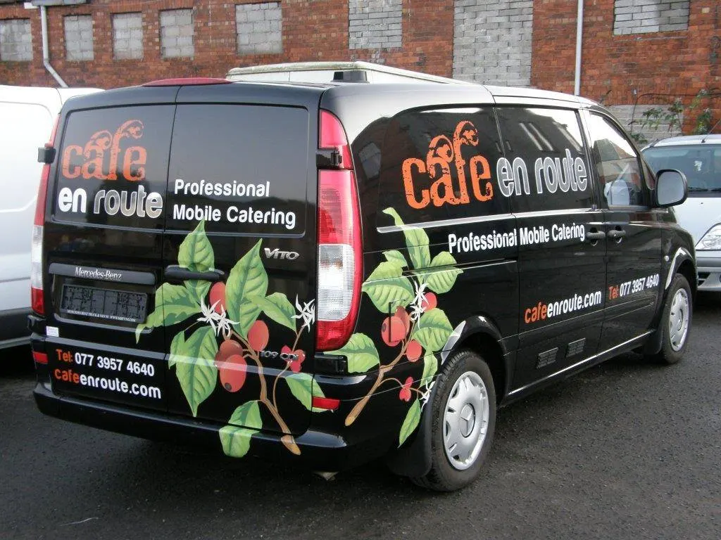 Coffee van wrapped in full colour vehicle graphics